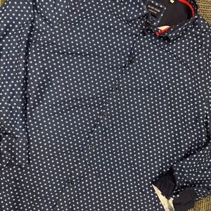 Silver Stone Collection Men's XXXL Modern Fit Blue‎ Pattern Dress Shirt